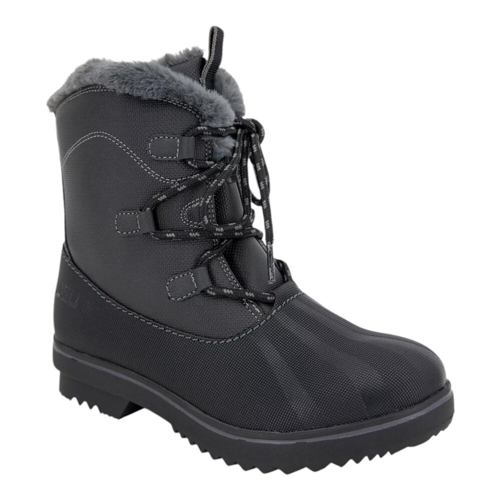 JBU Women's Brisky Lace Up Casual Water Resistant Booties Gray Size 8